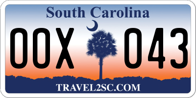 SC license plate OOX043