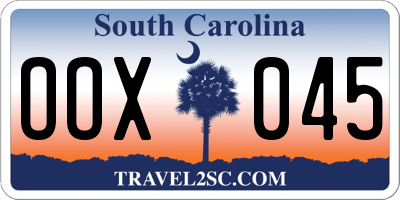 SC license plate OOX045