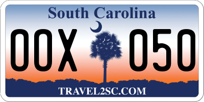 SC license plate OOX050