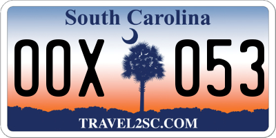SC license plate OOX053