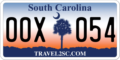 SC license plate OOX054