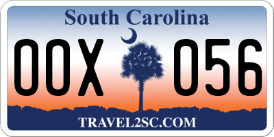 SC license plate OOX056