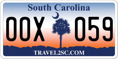 SC license plate OOX059