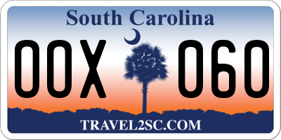 SC license plate OOX060