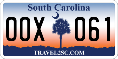 SC license plate OOX061