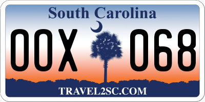 SC license plate OOX068
