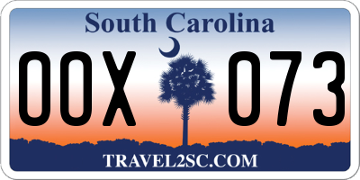 SC license plate OOX073