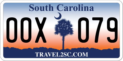 SC license plate OOX079