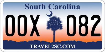 SC license plate OOX082
