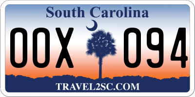 SC license plate OOX094