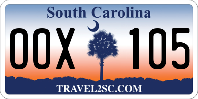 SC license plate OOX105