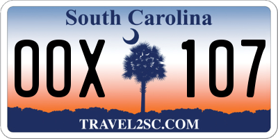 SC license plate OOX107