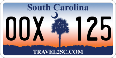 SC license plate OOX125