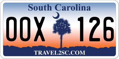 SC license plate OOX126