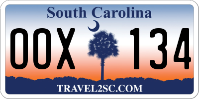 SC license plate OOX134