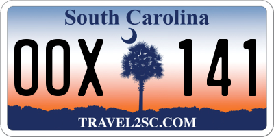 SC license plate OOX141