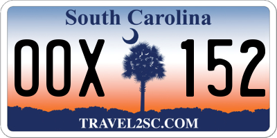 SC license plate OOX152