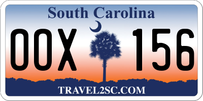 SC license plate OOX156