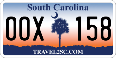 SC license plate OOX158