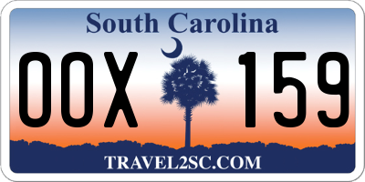 SC license plate OOX159