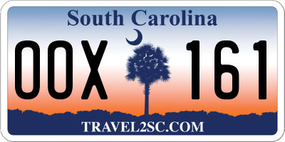 SC license plate OOX161
