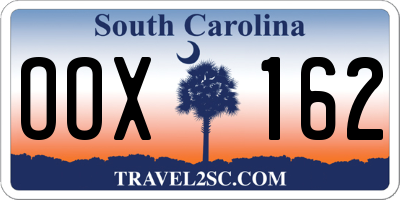 SC license plate OOX162