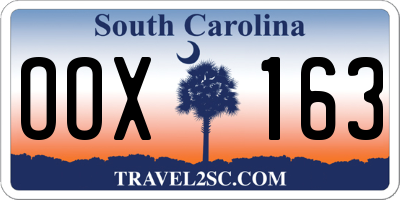 SC license plate OOX163