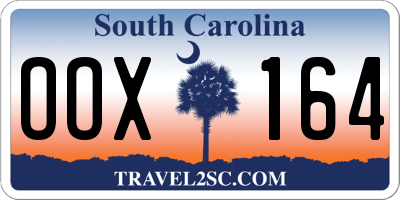 SC license plate OOX164
