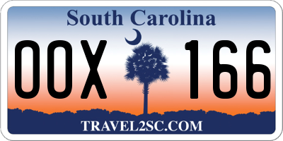 SC license plate OOX166