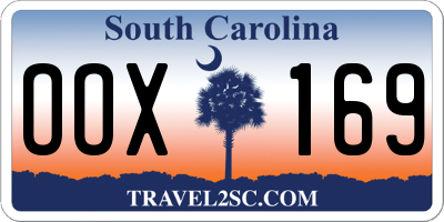 SC license plate OOX169