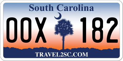 SC license plate OOX182