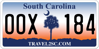 SC license plate OOX184