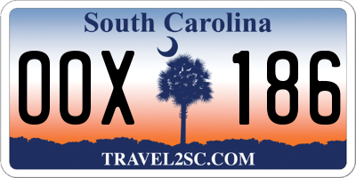 SC license plate OOX186