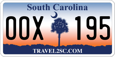 SC license plate OOX195