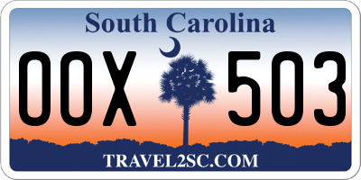 SC license plate OOX503