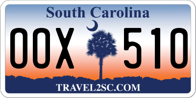 SC license plate OOX510