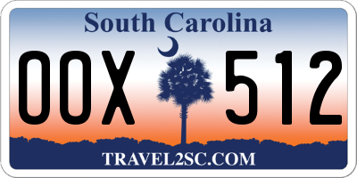 SC license plate OOX512