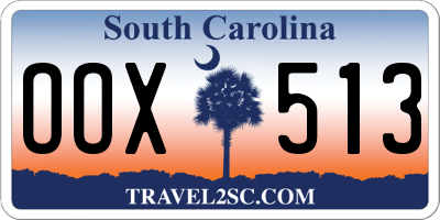 SC license plate OOX513