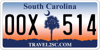 SC license plate OOX514