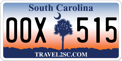 SC license plate OOX515