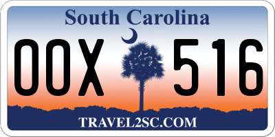 SC license plate OOX516