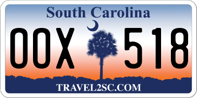 SC license plate OOX518