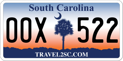 SC license plate OOX522