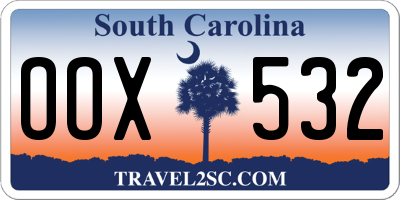 SC license plate OOX532