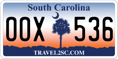 SC license plate OOX536