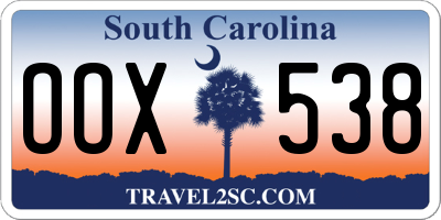 SC license plate OOX538