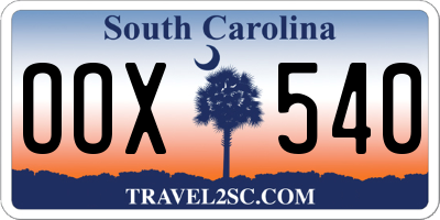 SC license plate OOX540