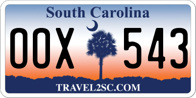 SC license plate OOX543