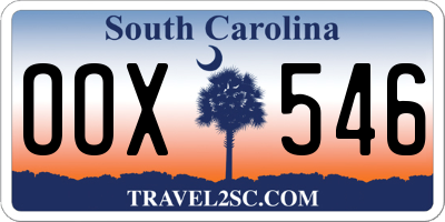 SC license plate OOX546