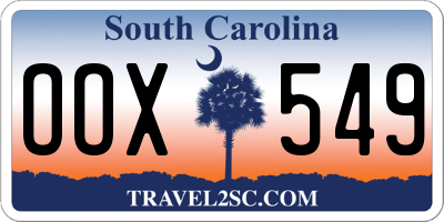 SC license plate OOX549